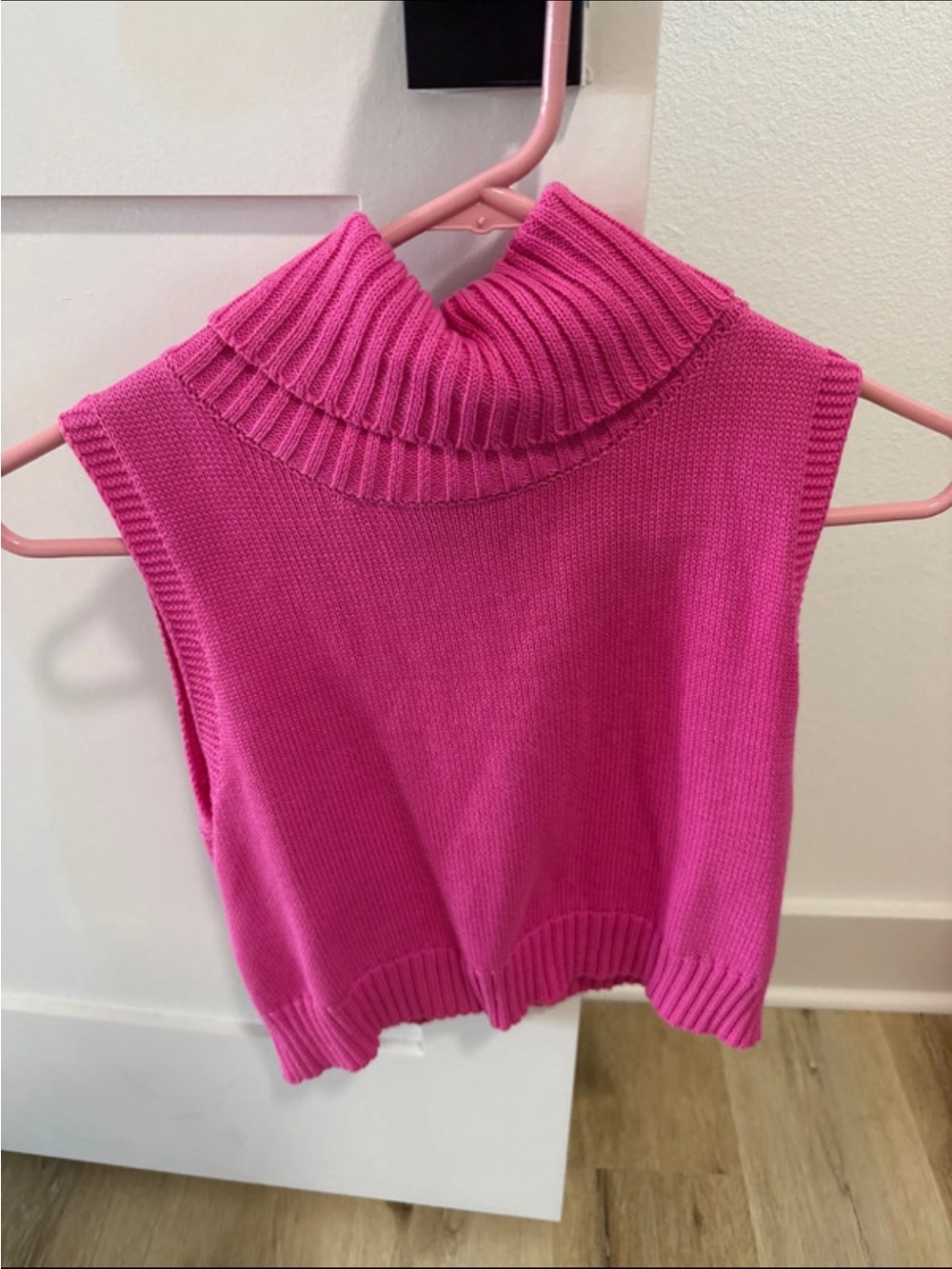 Papermoon Sleeveless Cowl Neck Sweater - Hot Pink